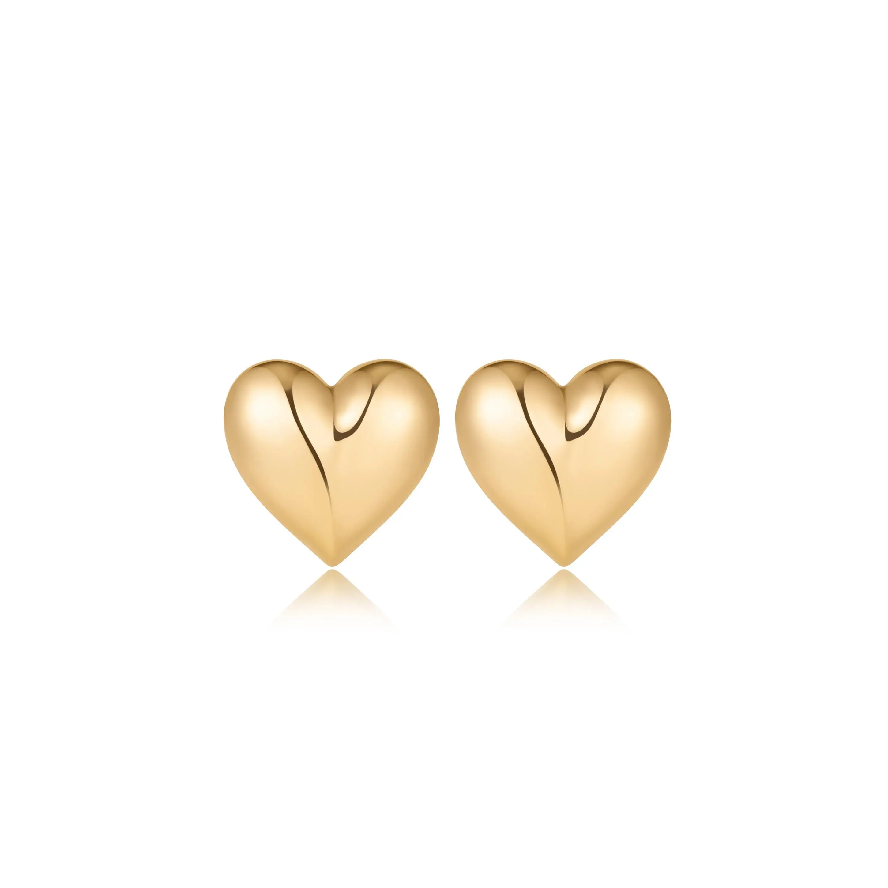 Ettika Heart Stud Earrings - Gold-Colored Heart Design with Simple and Elegant Style Ettika Heart Stud Earrings - Gold-Colored Heart Design with Simple and Elegant Style