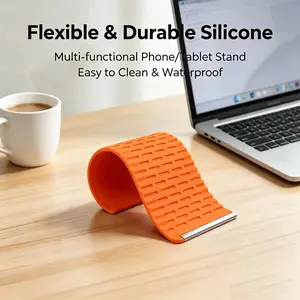Multi functional silicone phone holder, compact and easy to carry, foldable and washable, universal phone holder for office online courses and desktops