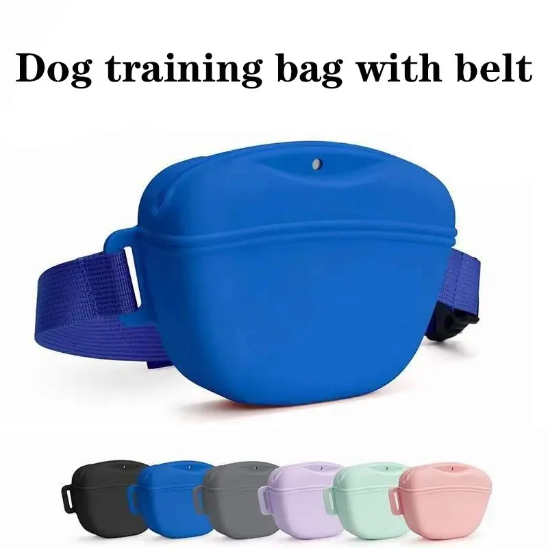 Silicone Dogs Treat Bag Pet Portable Dog Training Aid Waist Bag Outdoor Feeder Puppy Snack Pouch Food Reward Storage Bag with Belt