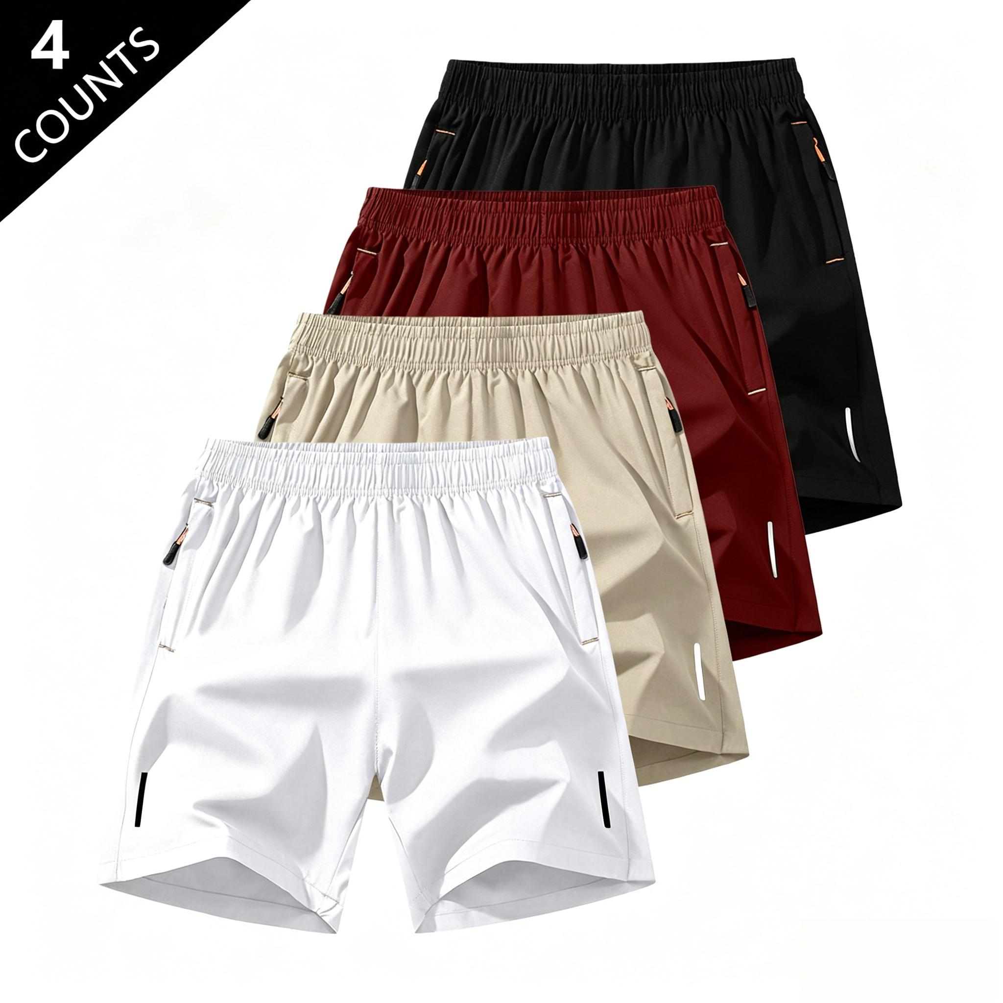 Men’s solid-color shorts with zippered pockets — summer casual, comfortable, breathable shorts made from a 97% polyester + 3% spandex blend; men’s bottoms for everyday wear, tropical beige color, multiple specifications available. Men’s solid-color shorts with zippered pockets — summer casual, comfortable, breathable shorts made from a 97% polyester + 3% spandex blend; men’s bottoms for everyday wear, tropical beige color, multiple specifications available.