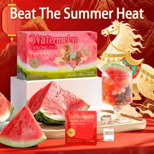 Lunar New Year 3.0 Watermelon Oolong Tea 70g(1 Carton 70g 7g×10packs) With Oolong Tea Red Pitaya Watermelon Peach Pumpkin Strawberry Apple