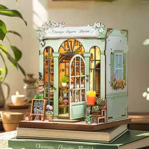 Champs-Élysées Florist Book Nook Kit - DIY Miniature House Dollhouse Kit for Adults & Teens, 3D Wooden Puzzle Bookshelf Decor, Creative Gift for Family & Friends
