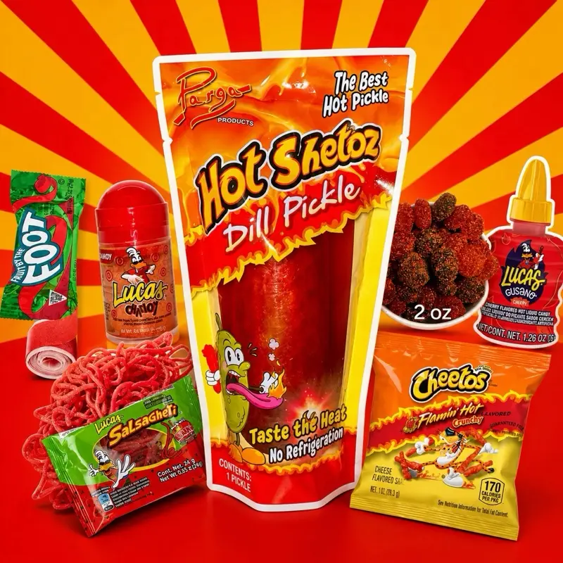 Deluxe Hot Cheetos Pickle Kit with Gushers Enchilados Deluxe Hot Cheetos Pickle Kit with Gushers Enchilados