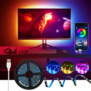 Application control 2m USB interface light bar, suitable for computer screen backlight, supports mobile application control, LED light strip, provides music, aurora trend mode and 15 kinds of Christmas scenes, ideal for TV and game room decoration
