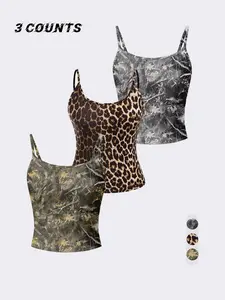 Women's All Over Print Spaghetti Strap Cami Top, Casual Sleeveless Top for Summer, Ladies Clothes for Daily Wear