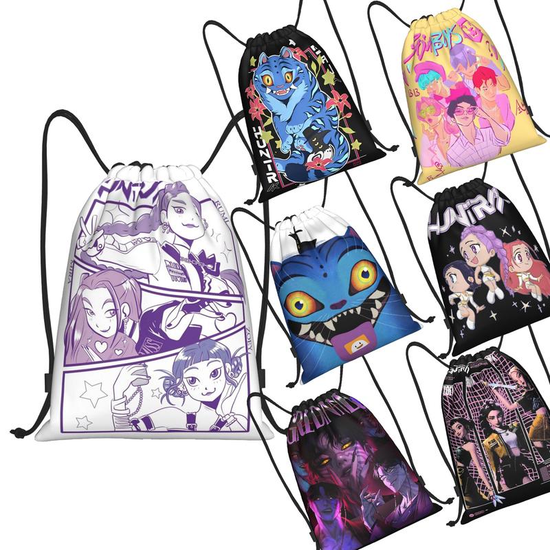 KPop Demon Hunters Huntrix Drawstring Bags Sports Backpack Gym Sackpack ...