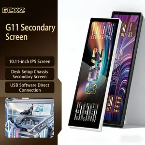 New GCXZ-10.11-inch secondary screen for surveillance computers with high-definition IPS monitors — compatible with Innovation Bauhaus Vision and Xingchanchen cases; does not consume GPU performance; electroplated white finish; G11 secondary screen; alumi