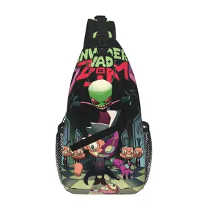 Invader Zim All-Over Print Chest Bag - Stylish Aesthetic, Durable Fanny Pack, Perfect for Daily Commute, Shopping & Travel, Thoughtful Gift for Friends, Kids & Anime Lovers