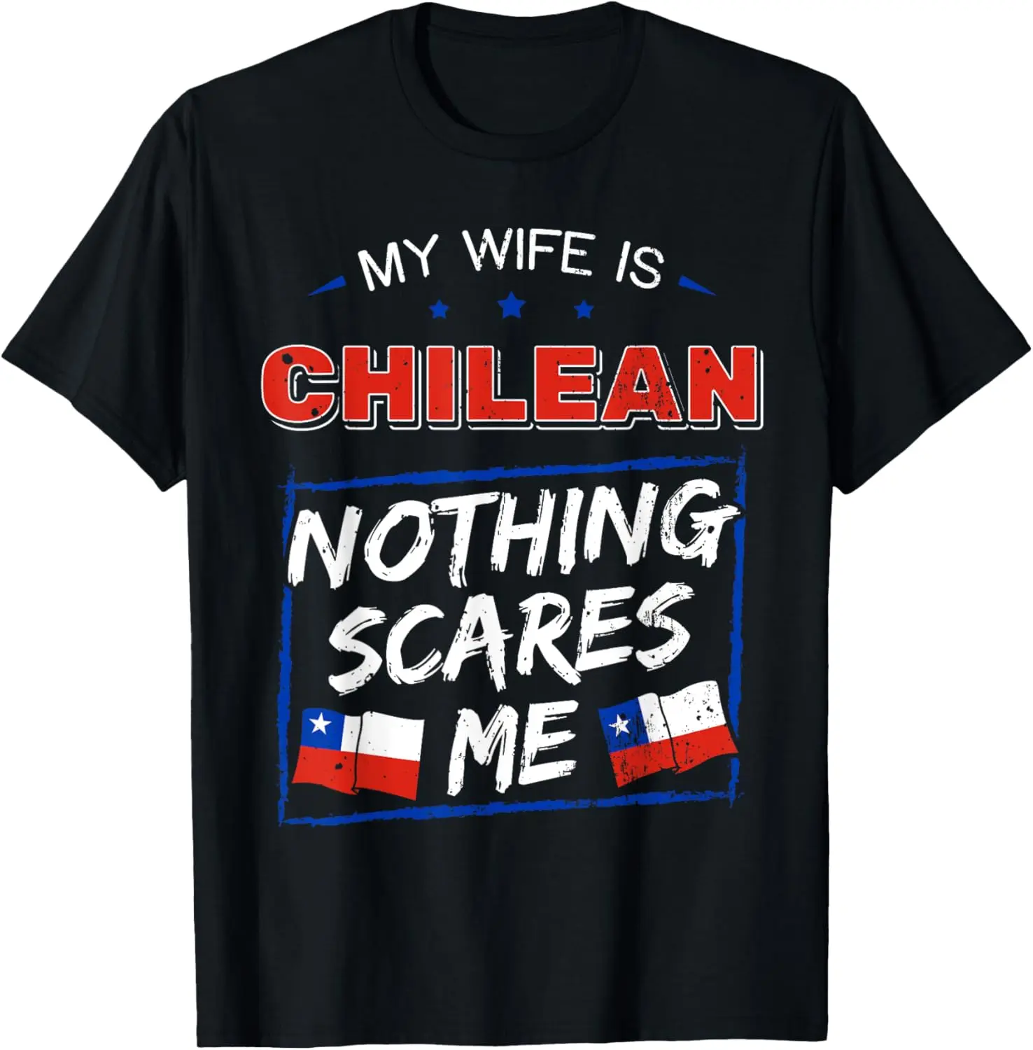 Women's 100% Cotton Short-Sleeve Vintage Everyday T-Shirt - Distressed Round Neck, Chilean Heritage Roots Flag Design, Streetwear Love Top