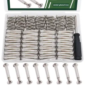 130 count M4 Furniture Joint Connector Bolt & Cap Nut Kit, Furniture Screw  Cabinet Panel Connector Binding Screws for  Door Cabinet Bookshelf  (65Set)