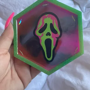 Neon Ghosfface Coaster