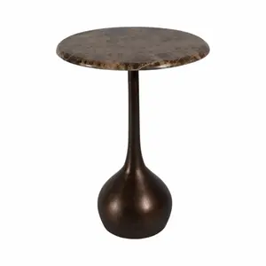Sagebrook Home 21233-03 20 in. Marble Accent Table Ball Base, Brown