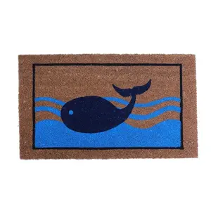 Imports Decor  Blue Whale Coconut Husk Mat