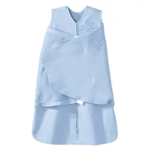 100% Cotton Sleepsack Swaddle, 3-Way Adjustable Wearable Blanket, TOG 1.5, Baby Blue, Newborn, 0-3 Months