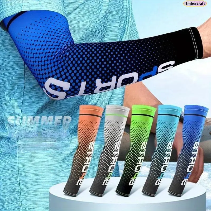 Unisex Cooling Arm Cuffs - Armsleeve, Cooling Arm Covers, Breathable Compression Sleeves, UPF50+ UV Protection, Quick-Dry, 360° Stretch, Anti-Slip, 1-Size Sun Gear for Running, Chemo Patients