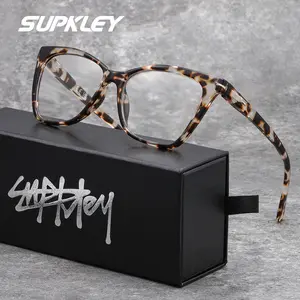 SUPKLEY  New Large Frame Cat Eye Reading Glasses, Fashion Anti-Blue Light Progressive Lenses, Lightweight PC Material, Ideal Gift Choice