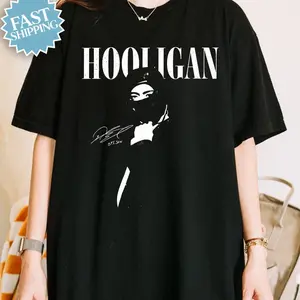Hooligan Graphic Tee, Dark Streetwear Shirt, Kpop Inspired Rebel Aesthetic. MAG