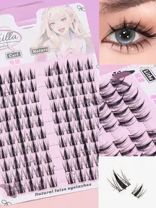2BOX/1BOX 100 clusters of lightweight false eyelashes in a natural maple leaf style; new natural lashes; suitable for parties, clubs, everyday wear, and meetings; natural false eyelashes; fluffy, soft makeup tools for daily meetings.