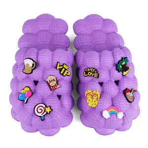 Massage Bubble Slides Slippers for Women Men,Mukinrch Funny Lychee Non-slip Spa Slippers,Gym House Slippers Shower Bedroom Slippers, Soft Pillow Stress Relief Slide,Reflexology Sandals for Ladies slides Shoe Footwear Comfort Onyx