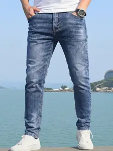 Men's Slim Fit Straight Leg Jeans, Comfortable Fashion Design, Perfect for Daily Wear, Casual Ideal Choice, All Seasons