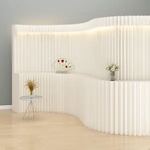 Room Divider with Shelf, Multifunctional Partition Wall, Kraft Paper, No Assembly Required  Ideal for Offices, Living Rooms, Bedrooms, Beauty Salons, and Storefronts