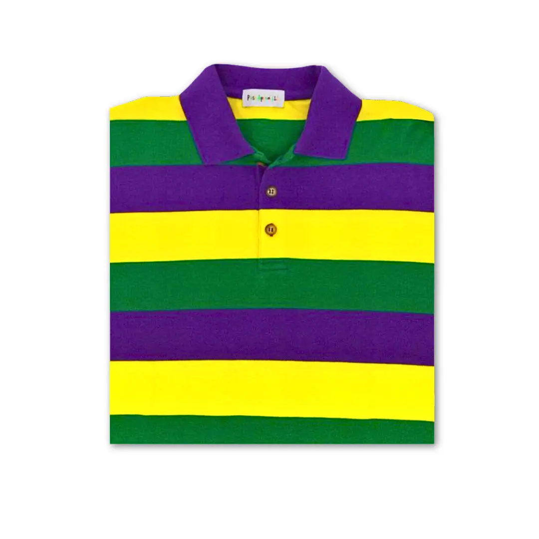 Purple, Green, and Gold Long Sleeve Polo Shirt (Each)