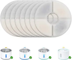 VAGAVA Pet Water Fountain Replacement Filters – 8 Pack, 5 Inch Diameter, Compatible Filter Refills for Cats & Dogs