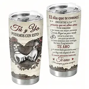 “Tú & Yo” Vaso Térmico de 20 oz – Hecho en EE. UU., Regalo de Aniversario para Él o Ella, Taza de Amor para Esposo y Esposa, Vaso Especial para Parejas y Momentos Inolvidables