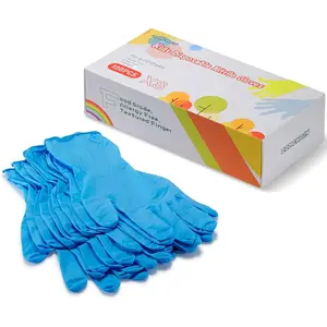 Kids Gloves Disposable for 4-10 Years - Latex and Powder Free - for Kids Festival Preparation, Crafting, Painting, Gardening