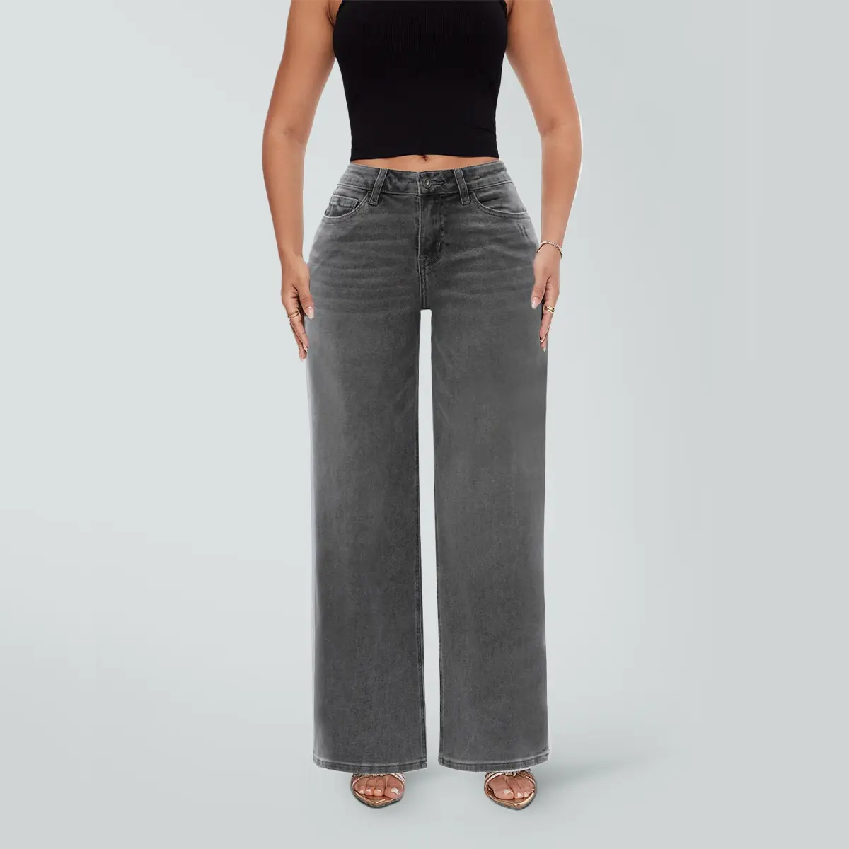 Magic ONESO Women's Mid-Low Rise Baggy Jeans: Stretchy Wide Leg & Distressed Gray Denim Pants with Tummy Control, BBL Curve Hugging Fit for Plus & Regular Size leg baggy jean#Spring Picks#TikTokShopSpringGlowUp Magic ONESO Women's Mid-Low Rise Baggy Jeans: Stretchy Wide Leg & Distressed Gray Denim Pants with Tummy Control, BBL Curve Hugging Fit for Plus & Regular Size leg baggy jean#Spring Picks#TikTokShopSpringGlowUp