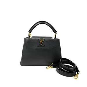 Pre-owned Louis Vuitton Full-grain Taurillon Leather Top Handle Bag Capucines BB LV121 AH4125 SH