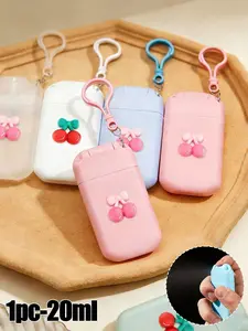 20ml Portable Compact Card Spray Bottle, 0.68oz, Card-Style Perfume Sprayer with Keychain, Adorable Cherry and Bow Design, Perfect for Hanging on Bags, Handbags, or Backpacks for On-the-Go Use