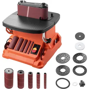 VEVOR Oscillating Belt and Spindle Sander, 2400RPM Benchtop Spindle Sander with 5/8 Stroke, 5 Sleeves (1/2 - 2) 24x 3.86 Sanding Belt for Woodworking, Furniture Finishing, DIY ProjectsVEVOR Super Brand Day
