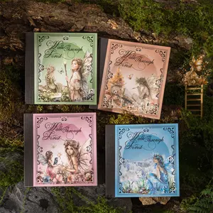 Forest Fairy Stickers Book, 20 Sheets/book, 10 Paper + 10 Pet Stickers, Forest Seasons Theme, Journaling Supplies, Scrapbook Page, Bottle Decoration
