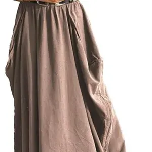 Thaluta Women's Maxi Boho Skirt with Pockets Bohemian Organic Cotton Hippie Gypsy