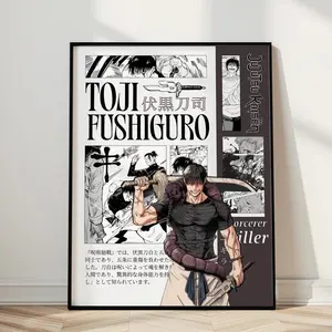Toji Jujutsu Kaisen Anime Poster Print, JJK Manga Artwork Wall Hanging Home Decor, Gojo Geto, Minimalist Christmas Gift for Anime Fan Unframed Photo Hand