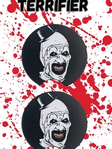 Terrifier Horror Clown Car Coasters - Rubber Coasters with Chilling Horror Clown Motif for Spooky Car Interior Decor