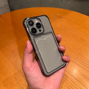 Mobile phone case can be inserted into the card for iPhone 16 15 14 13 12 11 Pro max plus soft shockproof unisex phone cases transparent protection casing cover