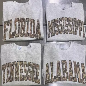 [Sale off 50%] Camo State Name Unisex Sweatshirt, State College Varsity Name Pullover, Ash Grey Color Shirt, Varsity Camouflage State Sweatshirts, Varsity Collage Shirt, Casual Menswear & Womenswear F1W