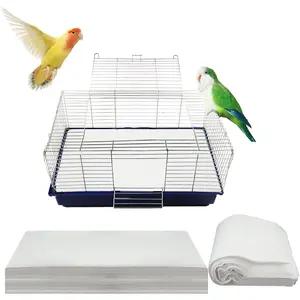 200 Pcs Bird Cage Papers Liner Disposable Non Woven Parrot Bird Pad Precut Absorbent Bird Paper Pet Cages Cushion Accessories for Parrot Canary Finch Macaw Parakeet 22.8 x 11.1''