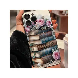 Vintage Book Pattern Phone Case, Anti-Drop Cellphone Protective Case, Total Protective Shockproof Mobile Phone Cover For IPhone
