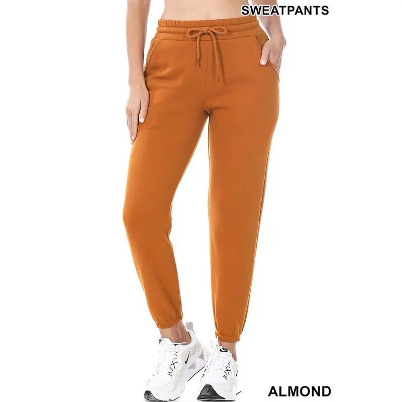 Shorty Jogger Drawstring Sweatpants - Almond