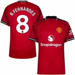 Unisex Soccer/Football Man Utd Team B.Fernandes 8 2025/26 Home Replica Player Jersey – Red