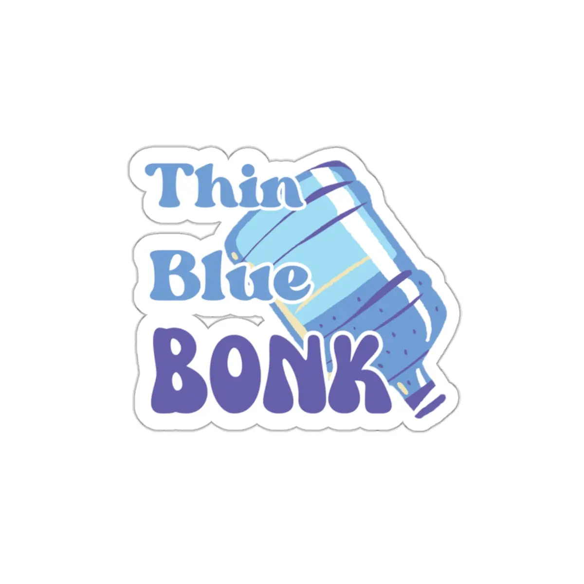 Thin Blue Bonk Die-Cut Sticker, Palestine Sticker, Water Jug Sticker, Protest Sticker, Palestine Water Jug Sticker