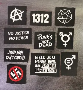 Punk Patches - Crust Punk Patches - Feminist Equality Anti-Racist Anarchy Trans ACAB Dead Men Can't Catcall Women's Rights Activism Patches