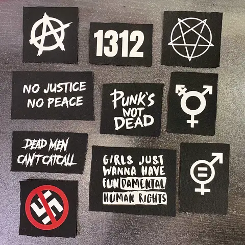 Punk Patches - Crust Punk Patches - Feminist Equality Anti-Racist Anarchy Trans ACAB Dead Men Can't Catcall Women's Rights Activism Patches