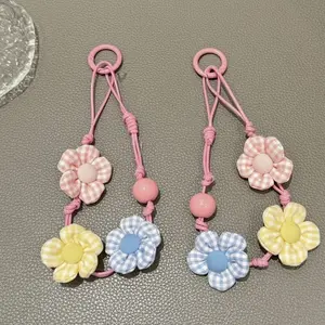 ins wind summer small fresh flower wrist lanyard mobile phone case lanyard ccd camera backpack pendant anti-lost hand rope