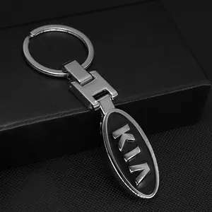 Car Emblem Keychain H Buckle Clip Double-Sided Key Ring, Compatible with K3 K2 K5 Sportage Morning Elantra Rio Forte Cerato Stinger Optima Nir