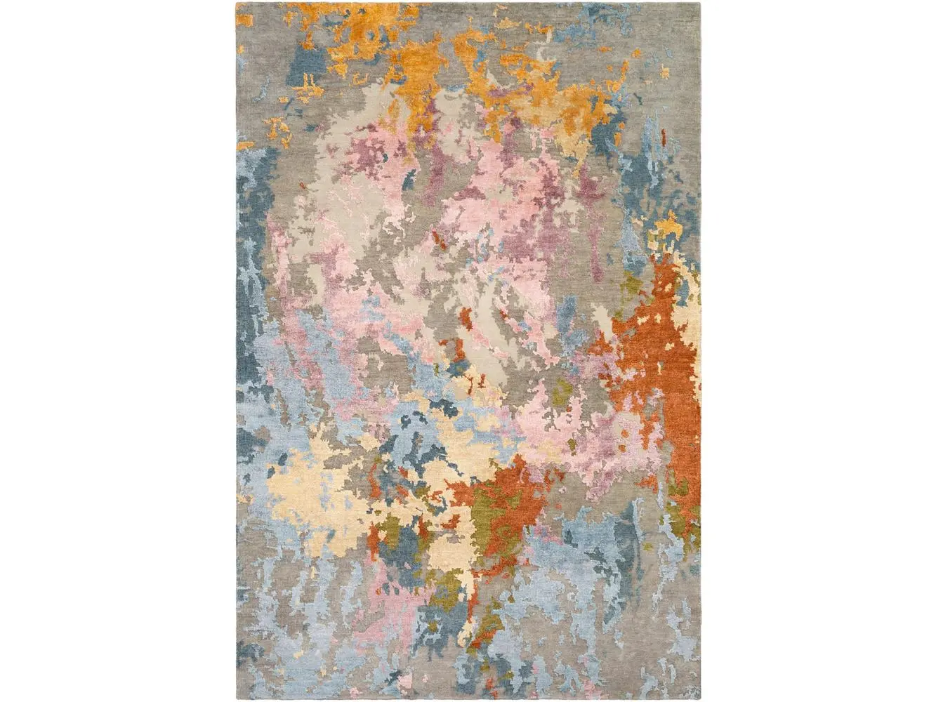 Livabliss RTE2300-1616 Arte Series 18 in. Knotted Low-Pile Indoor Area Rug, Camel Color, 40% Viscose 60% Wool Blend
