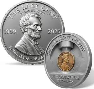 Last Lincoln Penny Memorial Coin, Abraham Lincoln Commemorative Token, US Heritage Copper Collectible, Gift for Patriotic Families and Veterans